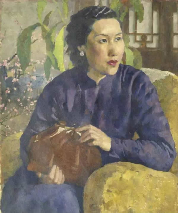 徐悲鸿画第二任妻子廖静文1947年布面油画，67cm×54cm，中国美术馆藏