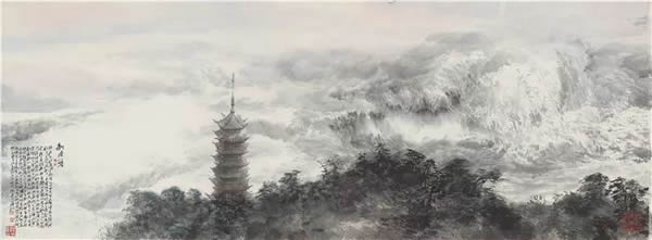 宋雨桂《剩塔图》，2010年，62×167cm