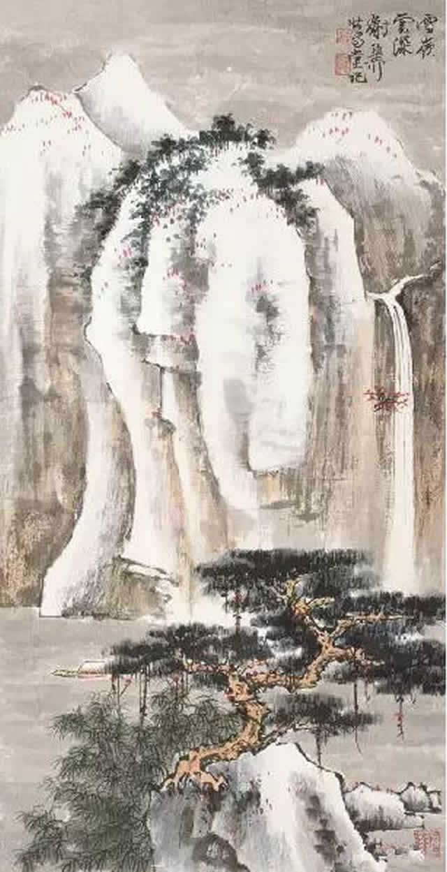 谢稚柳《雪岭云深》