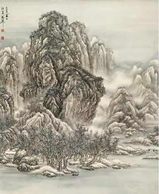 谢稚柳《雪景寒林图》