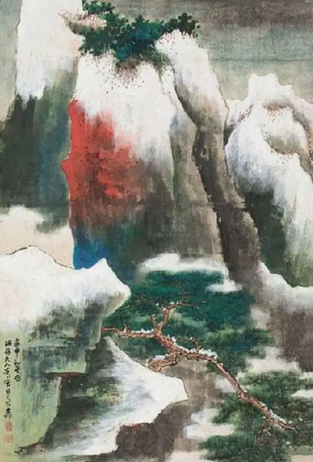 谢稚柳《秋山雪霁》1980年作