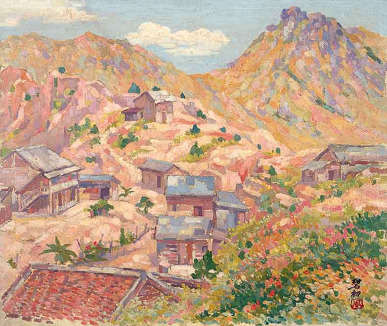《木屋区（香港）》　油彩 画布　1949年　46×55cm