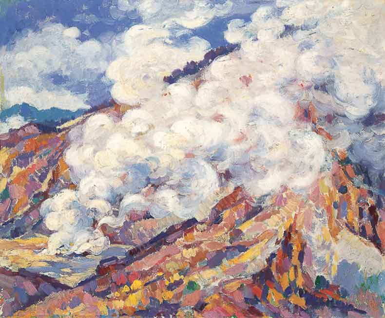 《印尼火山区》　油彩 画布　1954年　73×100cm