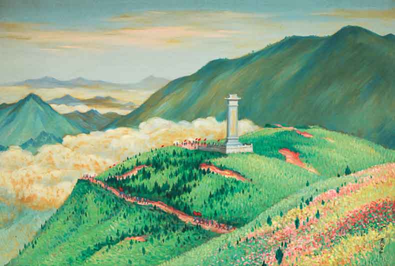 《井冈山黄洋界》　油彩 画布　1970年代　82×131cm