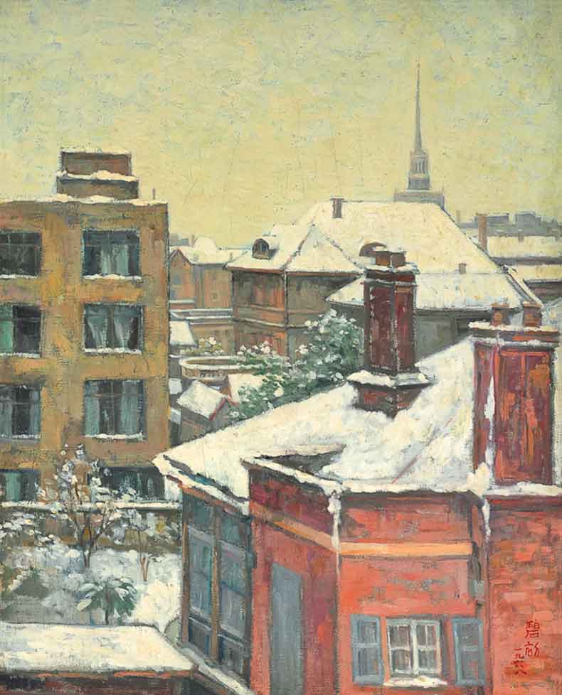 《雪景》 油彩 画布 1968年 50×61cm