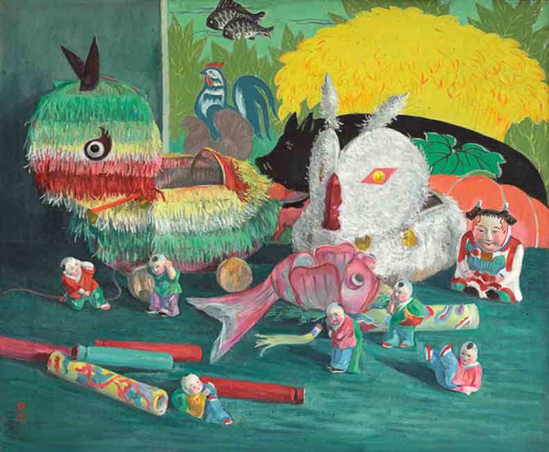 《新禧》　油彩 画布　1966年　58×79cm