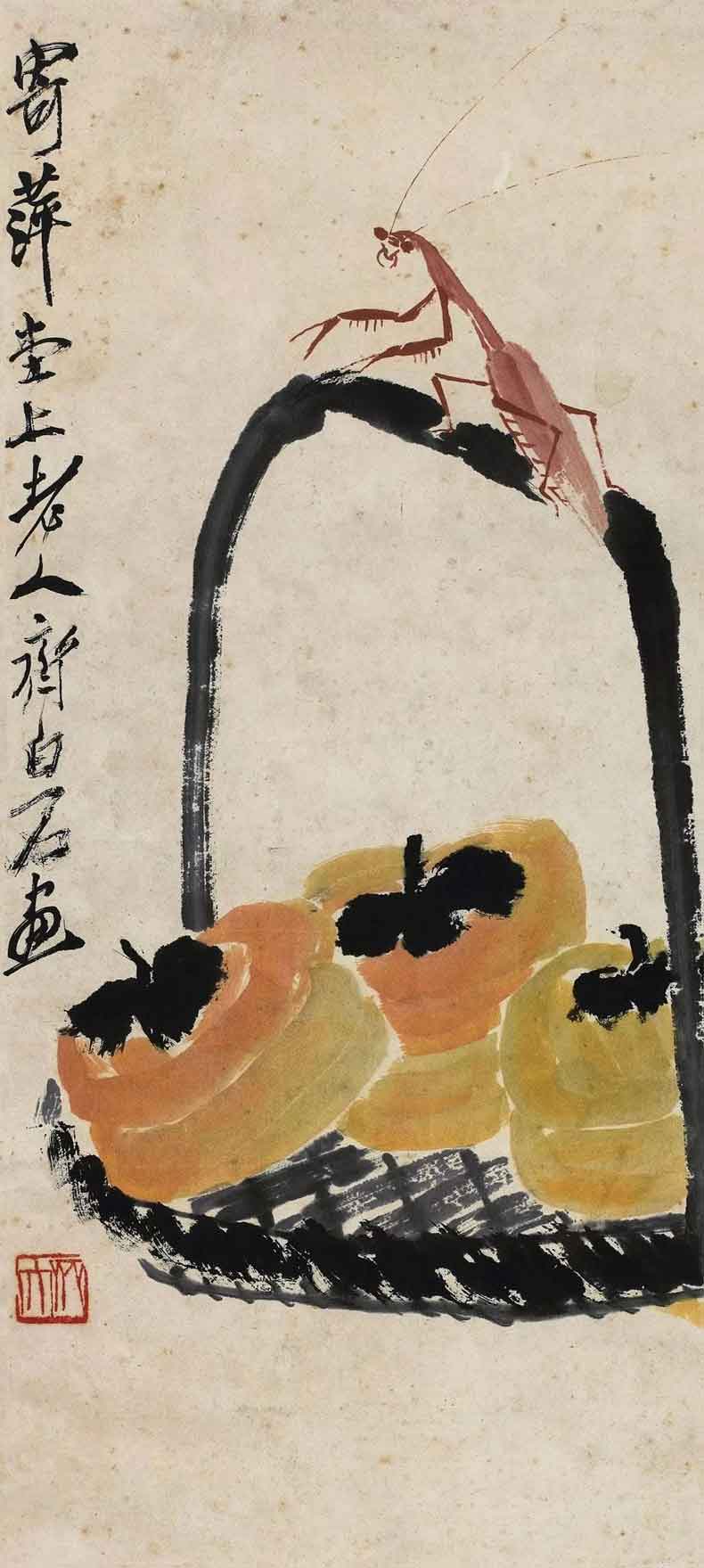 齐白石《事事如意》两位名家题跋,仅此一幅!-名人字画