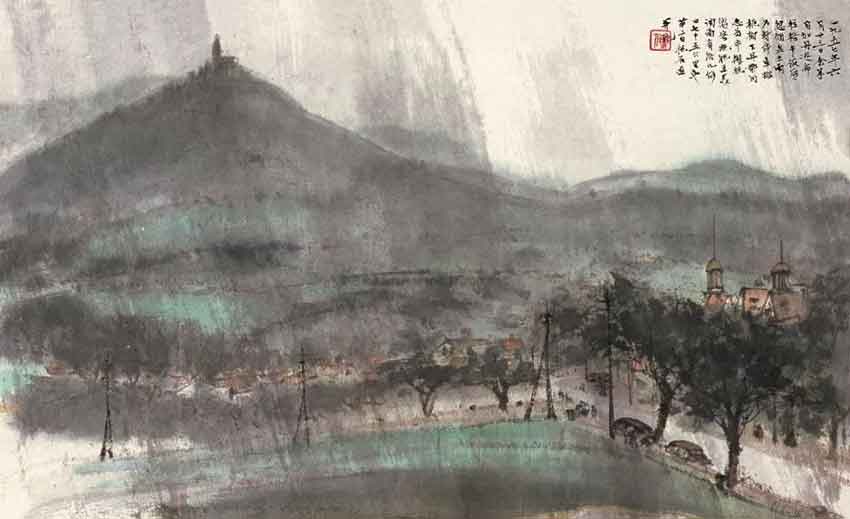 1957年作 返布拉格途中雨景