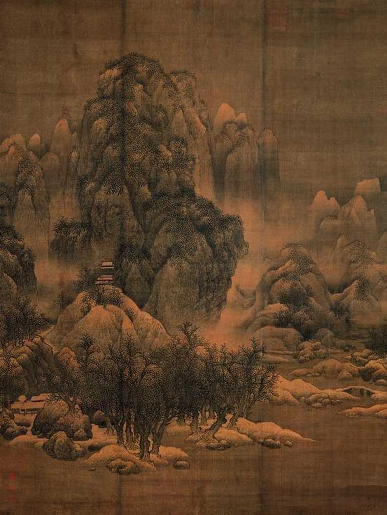 《雪景寒林图》真迹。 天津博物馆供图