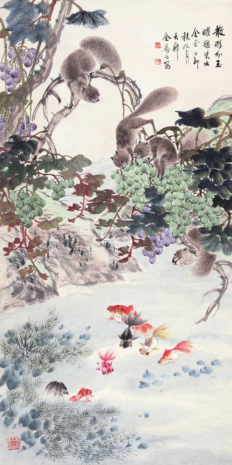 金梦石花鸟画欣赏