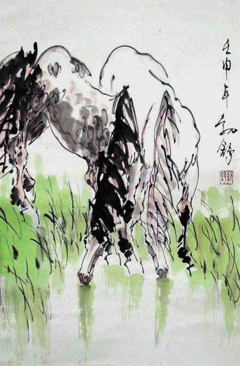 刘勃舒画马作品欣赏